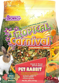 FM Brown's Gourmet Pet Rabbit Food with Timothy, Alfalfa, Probiotics, and Vitamin-Nutrient Fortified Daily Diet, 10 lb.