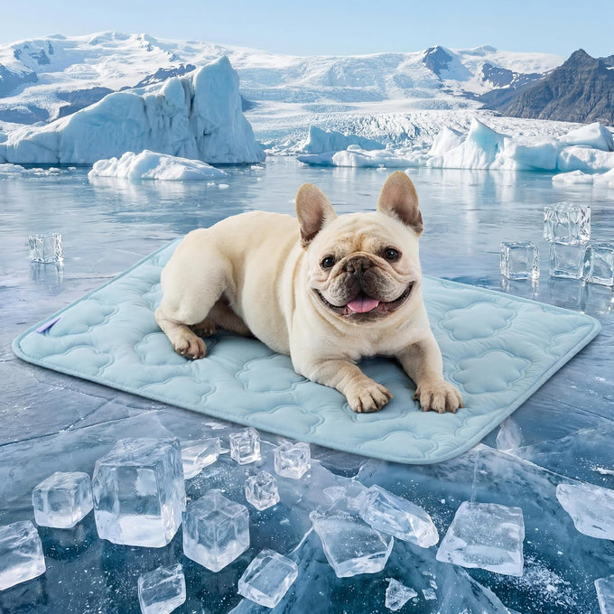 LE SURE extra large dog cooling mat for XL dogs, 44x30, breathable, thin, portable, washable, blue