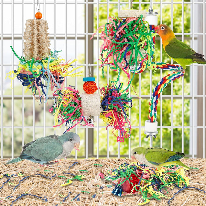 loofah bird shredding toy for parakeet conure cockatiel budgies lovebird parrotlet cage accessories