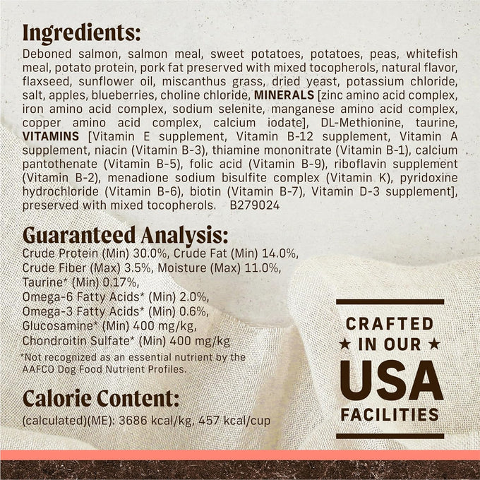 Merrick Premium Grain Free Dry Adult Dog Food, Wholesome And Natural Kibble With Real Salmon And Sweet Potato - 4.0 lb. Bag