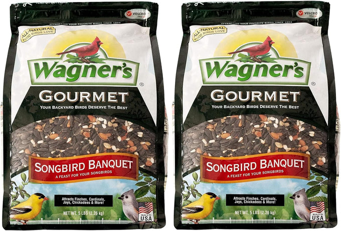 Wagner's songbird banquet wild bird food, 5-pound bag, all-natural, high-quality mix with sunflower seeds and nuts