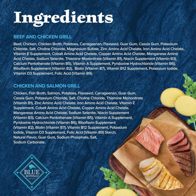 Blue Buffalo Wilderness High Protein Beef and Chicken & Salmon and Chicken Wet Dog Food Variety Pack for Adult Dogs, Grain-Free, 12.5 oz Cans (6 Pack)