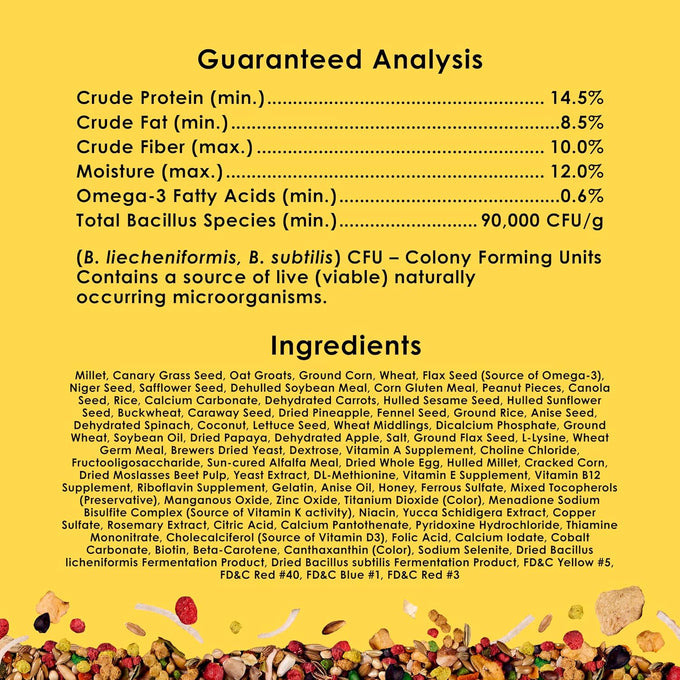 Kaytee Fiesta Parakeet Food, 2 pounds, Nutritious and Fun Blend for Skin, Feather, Digestion, Brain, and Heart Health