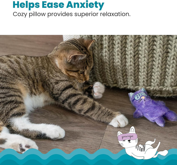 Catstages plush cat toy with touch-activated purr for calming kittens and cats