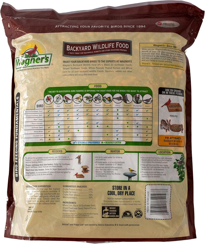 Wagner's 62046, 8-Pound USA-made Wildlife Food Attracts Small Backyard Animals Like Rabbits, Chipmunks, and Squirrels
