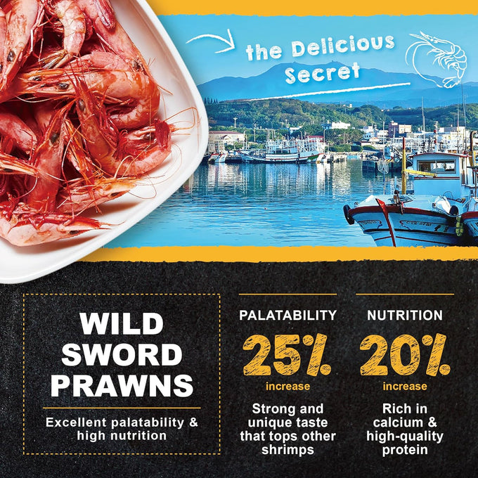 Royal Cichlid Wild Sword Prawns All Natural Carnivore Pellets for Large Cichlid and Tropical Fish 4.58 oz