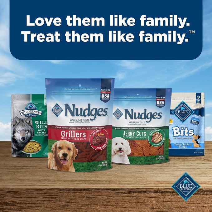 Blue Buffalo Nudges Grillers all-natural dog treats with USA beef, steak flavor, 36-oz bag, made in USA