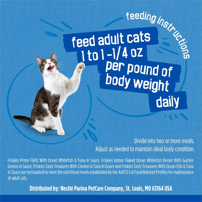 Purina Friskies Oceans of Delight Wet Cat Food Variety Pack - 40 Cans, 5.5 oz, Adult Cat Food