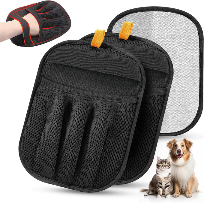 Pet Hair Removal Glove for Cats & Dogs, Upgraded Five-Finger Electrostatic Pet Hair Remover Tool for Laundry and Car Seat