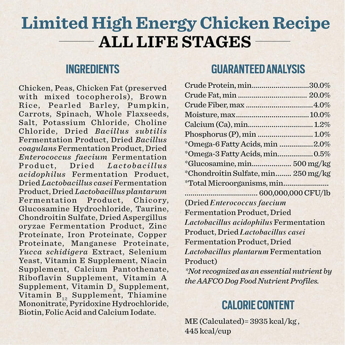Dr. Pol Chicken Dog Food - High Energy Dry Kibble, Sensitive Stomach
