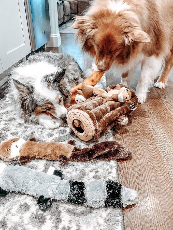 zippypaws burrow interactive dog toys for boredom and enrichment small medium dogs chipmunk log