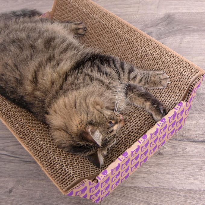SmartyKat Super Scratcher Chaise Cat Bed with Catnip Infusion Technology, Brown, One Size