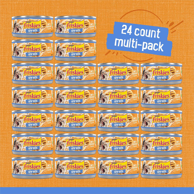 Purina Friskies Shreds With Chicken in Wet Cat Food Gravy - (Pack of 24) 5.5 oz. Cans